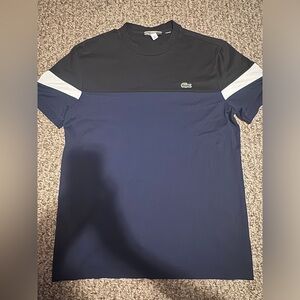 Black white and blue Lacoste shirt size small lightly worn